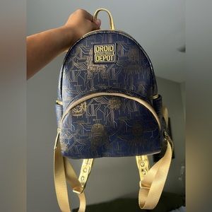 Droid Depot Blue and Gold Loungefly Mini Backpack
